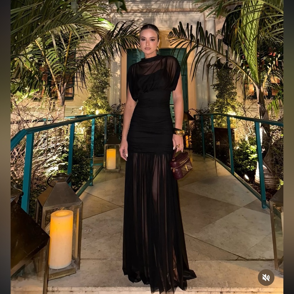 ZARA COMBINED DRAPED MIDI DRESS - Picture 11 of 16